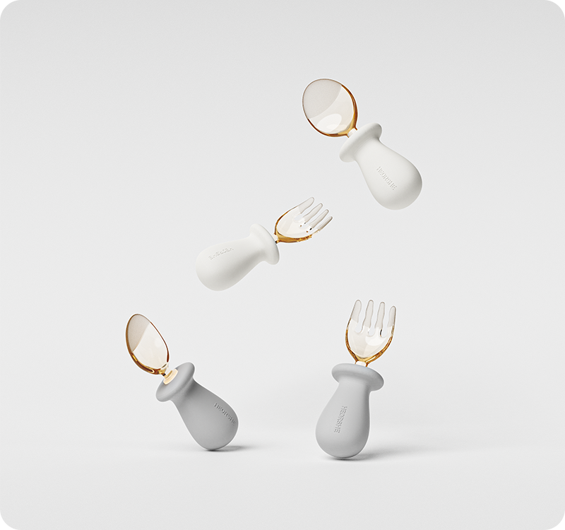 قاشق و چنگال کوچک نوزاد هی اور شی He or she