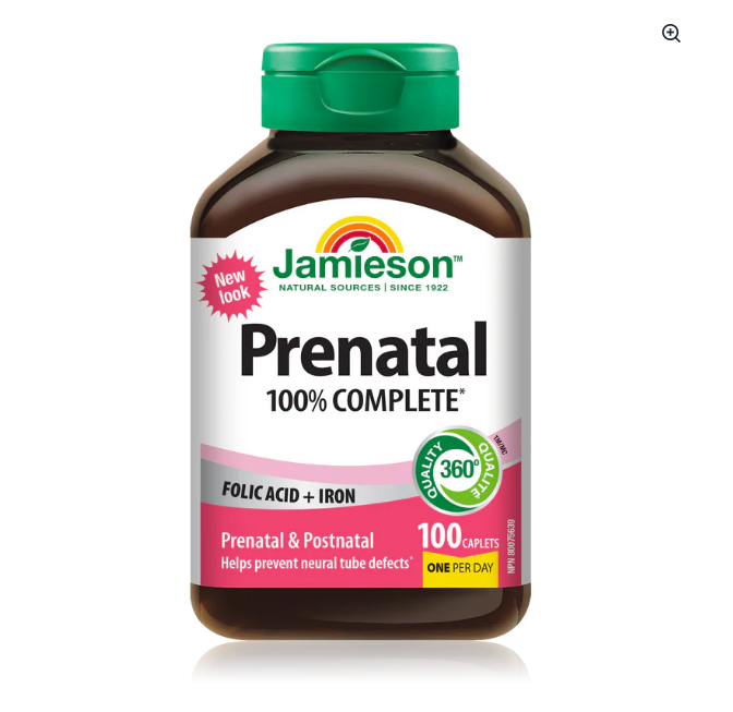قرص مولتی‌ ویتامین بارداری جیمسون Jamieson 100% Complete Prenatal