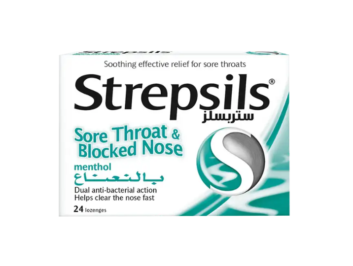 قرص مکیدنی گلو درد و گرفتگی بینی استرپسیلز Strepsils