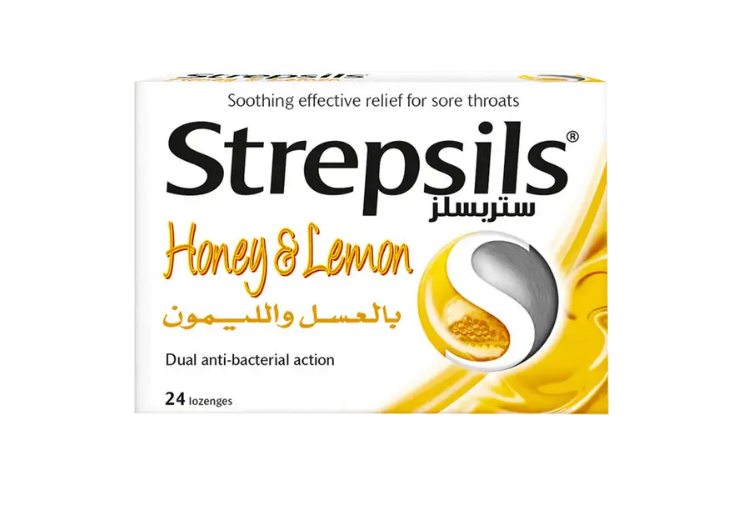 قرص ضدعفونی‌ کننده و تسکین‌ دهنده گلو درد استرپسیلز Strepsils