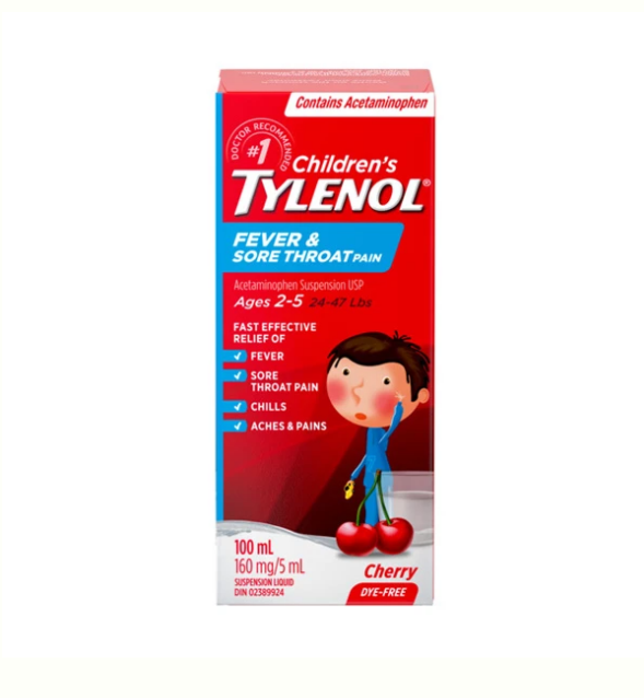 شربت  تب و گلو درد تایلنول TYLENOL برای 2-5 سال