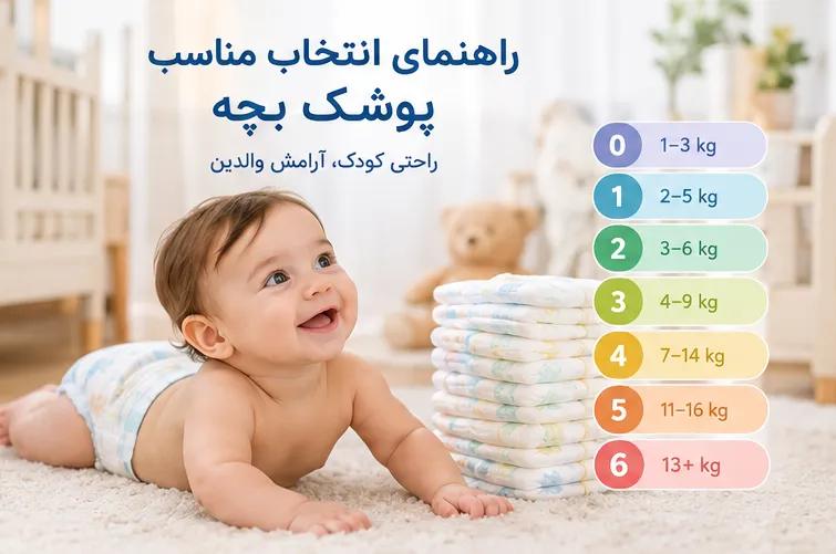 راهنمای انتخاب سایز مناسب پوشک بچه