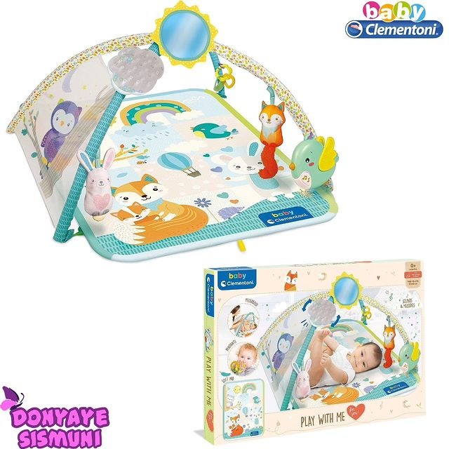 پلی‌ جیم و تشک بازی طرح حیوانات جنگل برند ایتالیایی کلمنتونی CLEMENTONI