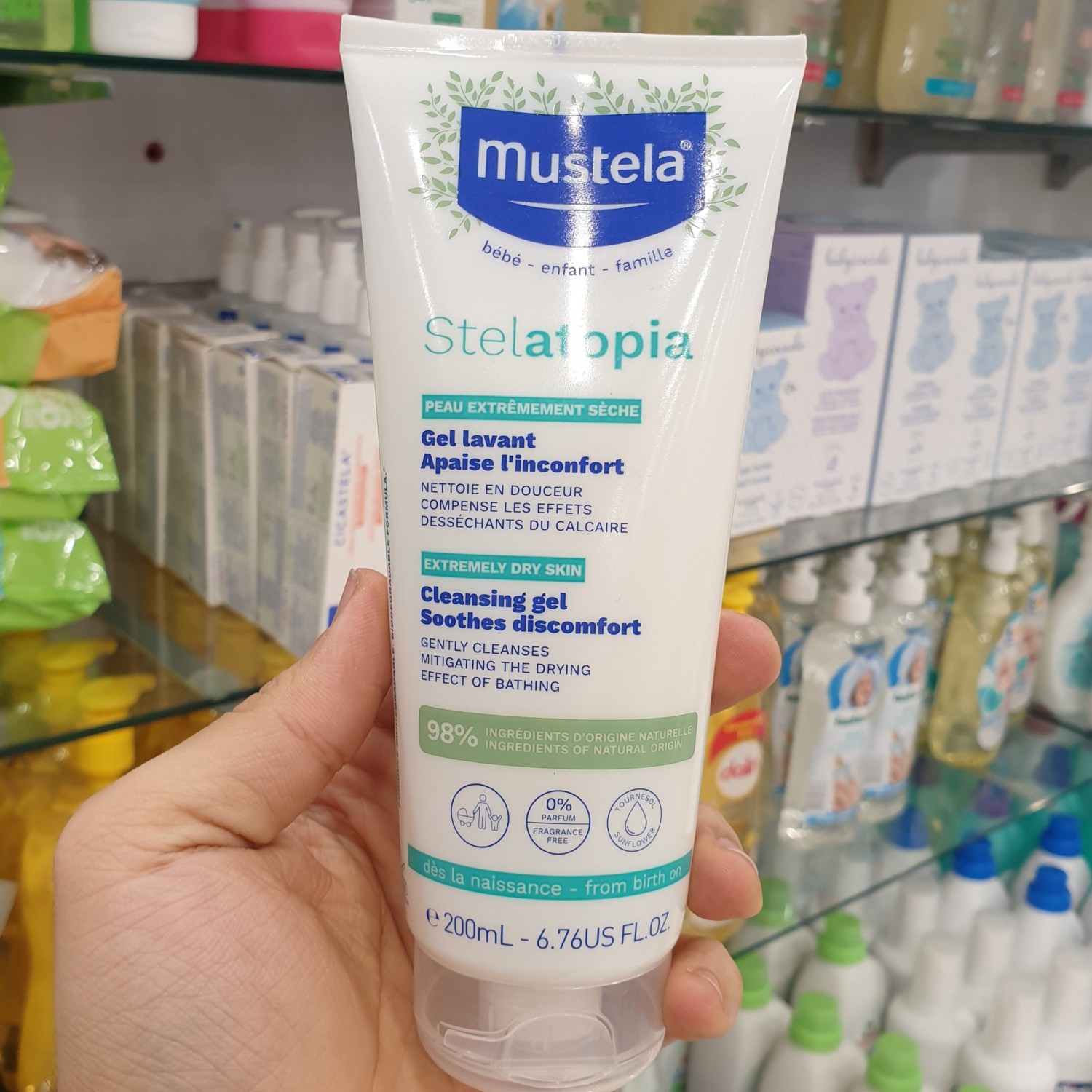 شامپو سر و بدن ژل استلاتوپیا ماستلا Mustela حجم 200 میلی لیتر