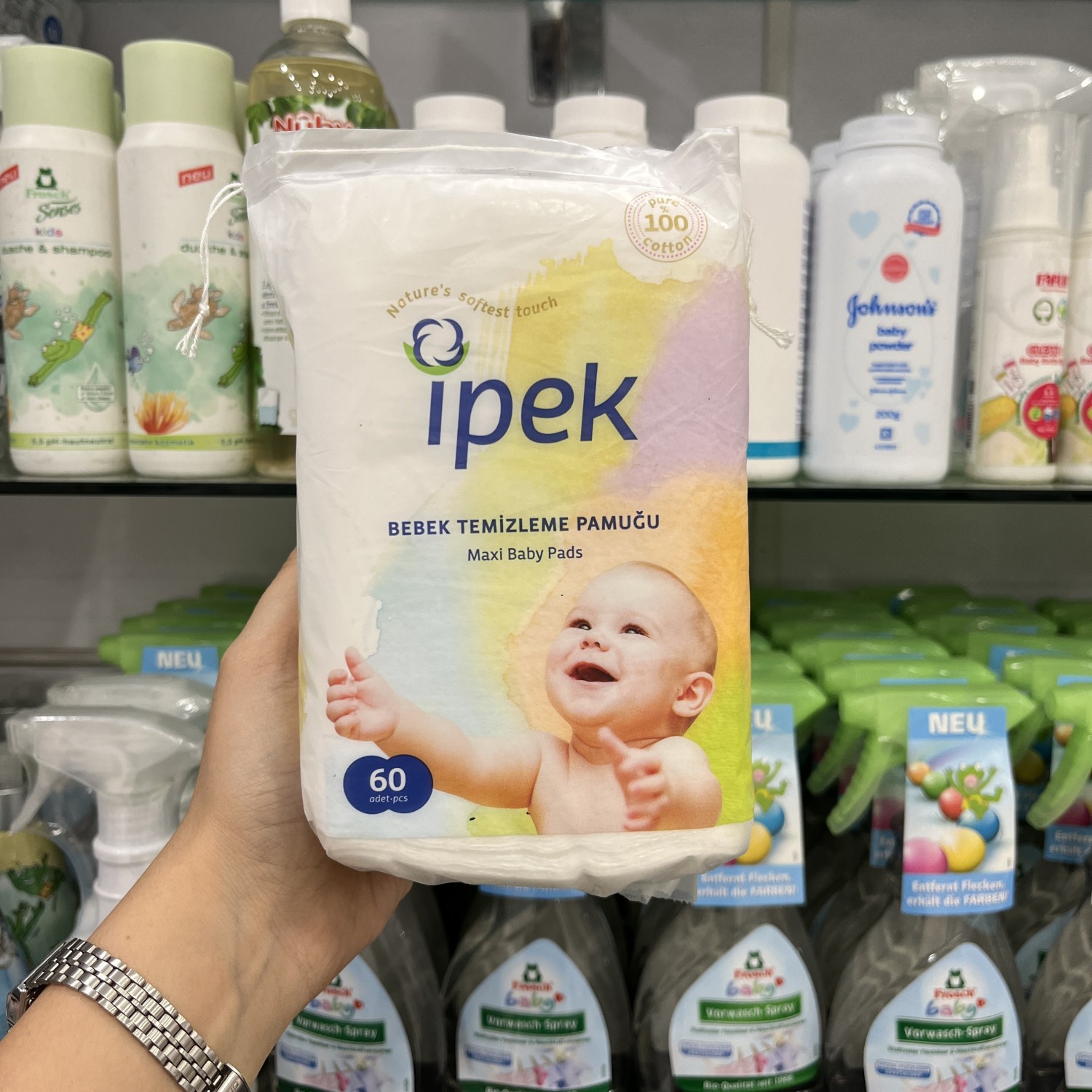 پد تمیز کننده پنبه ای نوزاد 60 عددی ای پک IPEK