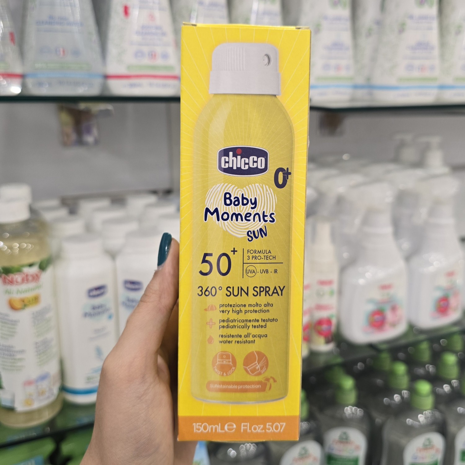 اسپری ضد آفتاب کودک چیکو Chicco SPF 50 حجم 150 میل