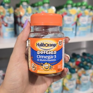 پاستیل امگا 3 و مولتی ویتامین هالیبرنج Haliborange با طعم پرتقال
