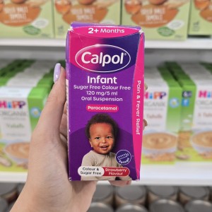 شربت مسکن و تب‌ بر کلپل CALPOL مدل  شیشه ای