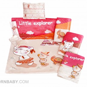 سرویس خواب 7 تکه رز برن Rose born طرح  شیر صورتی