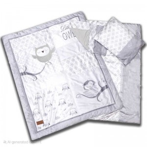 سرویس خواب 4 تکه لیزا Lisa طرح جغد طوسی