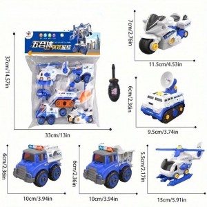 اسباب بازی ربات تبدیل شونده 5 عددی طرح هلیکوپتر