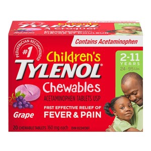 قرص‌ جویدنی مسکن و تب بر تایلنول Tylenol برای 2-11 سال