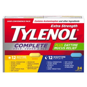 قرص سرماخوردگی و آنفولانزا کامل تایلنول Tylenol Complete مناسب روز و شب