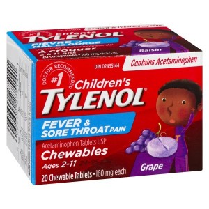 قرص‌ جویدنی تب بر و گلو درد تایلنول Tylenol برای 2-11 سال