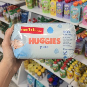 دستمال مرطوب آکوا Huggies Pure تولید انگلستان