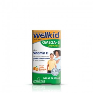 قرص جویدنی امگا سه ول کید Wellkid برای 4+ سال 