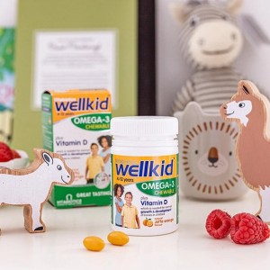 قرص جویدنی امگا سه ول کید Wellkid برای 4+ سال 