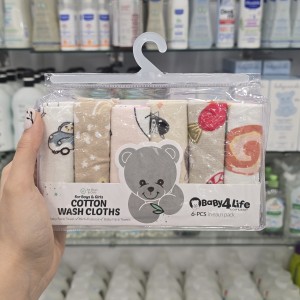 دستمال نخی دست و صورت 6 عددی بیبی فورلایف BABY4LIFE