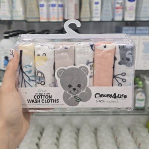 دستمال نخی دست و صورت 6 عددی بیبی فورلایف BABY4LIFE