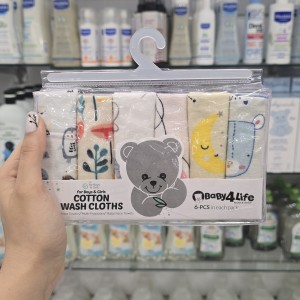 دستمال نخی دست و صورت 6 عددی بیبی فورلایف BABY4LIFE