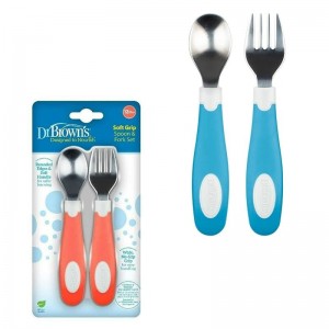 ست قاشق و چنگال استیل کودک دکتر براون Dr Browns