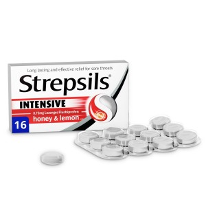 قرص جویدنی گلو درد متورم و ملتهب استرپسیلز اینتنس Strepsils Intensive