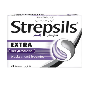 قرص بی‌حس‌ کننده قوی گلو درد استرپسیلز  اکسترا Strepsils Extra