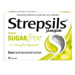 قرص مکیدنی ضد عفونی‌کننده گلو درد استرپسیلز Strepsils بدون شکر