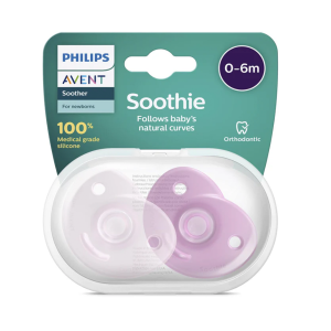 پستانک تمام سیلیکونی ارتودنسی 0 تا 6 ماه اونت Avent مدل soothie