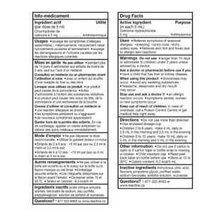 شربت ضدحساسیت و آلرژی Reactine