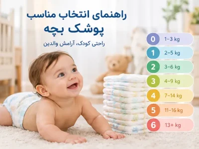 راهنمای انتخاب سایز مناسب پوشک بچه