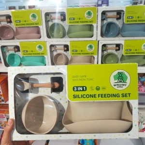 ست ظرف غذا خوری سیلیکونی 3 تکه Little Wallaby