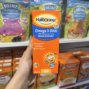 شربت امگا ۳  هالیب اورنج Halib orange مناسب 3 تا 12 سال