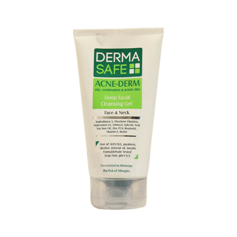 ژل شوینده صورت درماسیف سری Acne Derm مدل Deep Facial حجم ۱۵۰ میلی‌لیتر