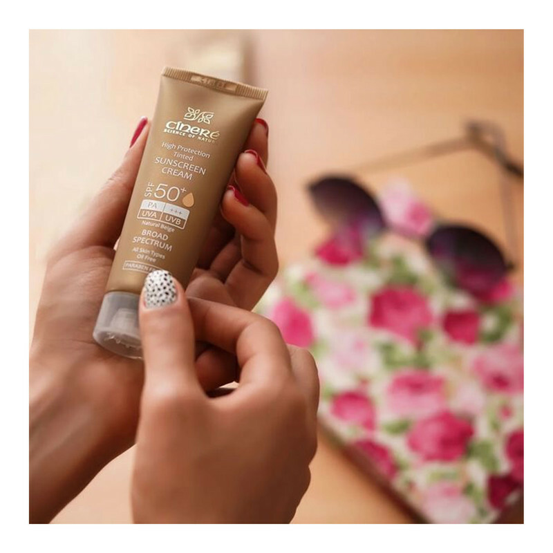 کرم ضدآفتاب رنگی سینره SPF50 مدل Broad Spectrum مناسب انواع پوست، حجم 50 میلی‌لیتر