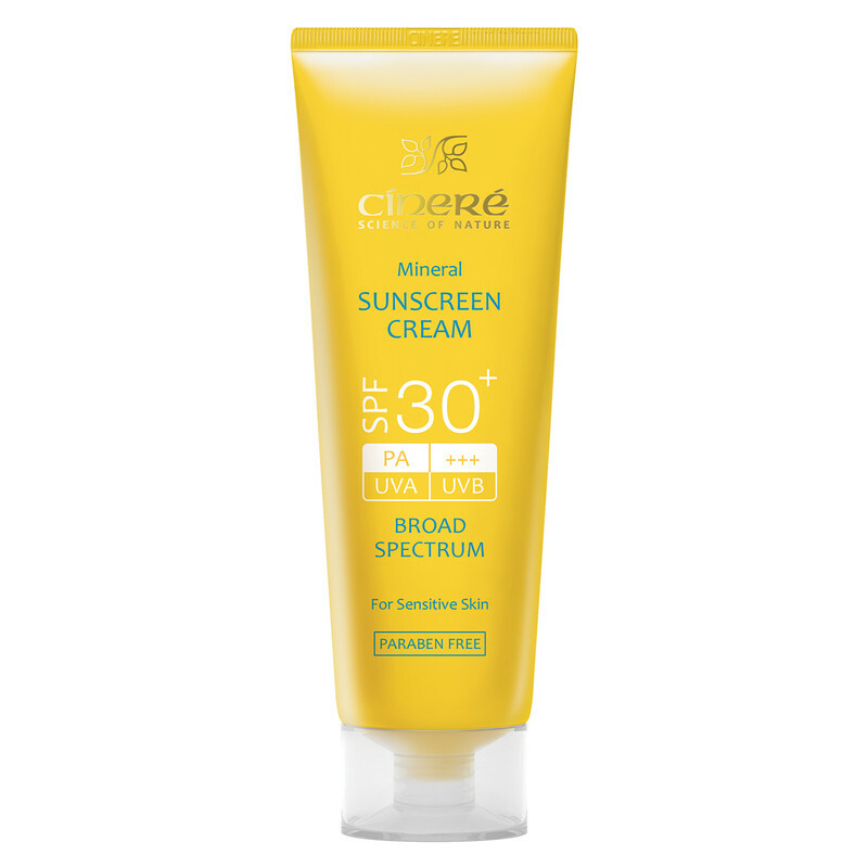 کرم ضد آفتاب SPF30 بی رنگ سینره مناسب پوستهای حساس حجم 50 میلی لیتر