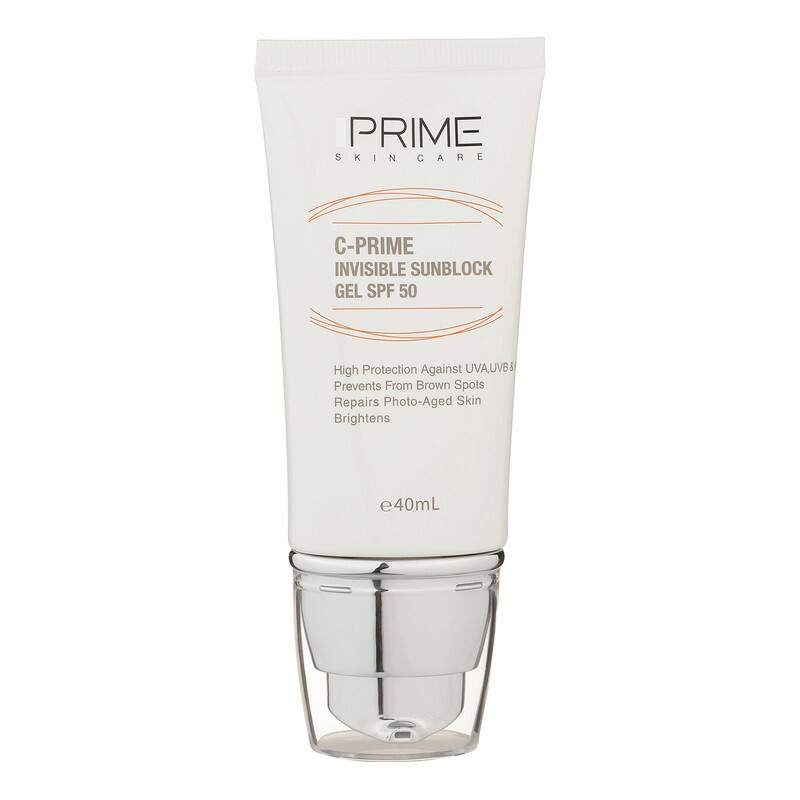 ژل ضدآفتاب بی‌رنگ پرایم SPF50 مدل C-Prime مناسب برای انواع پوست، حجم 40 میلی‌لیتر