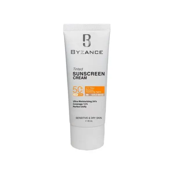 کرم ضد آفتاب رنگی بیزانس SPF 50 مدل 30 مناسب پوست های خشک و حساس حجم 40 میلی لیتر
