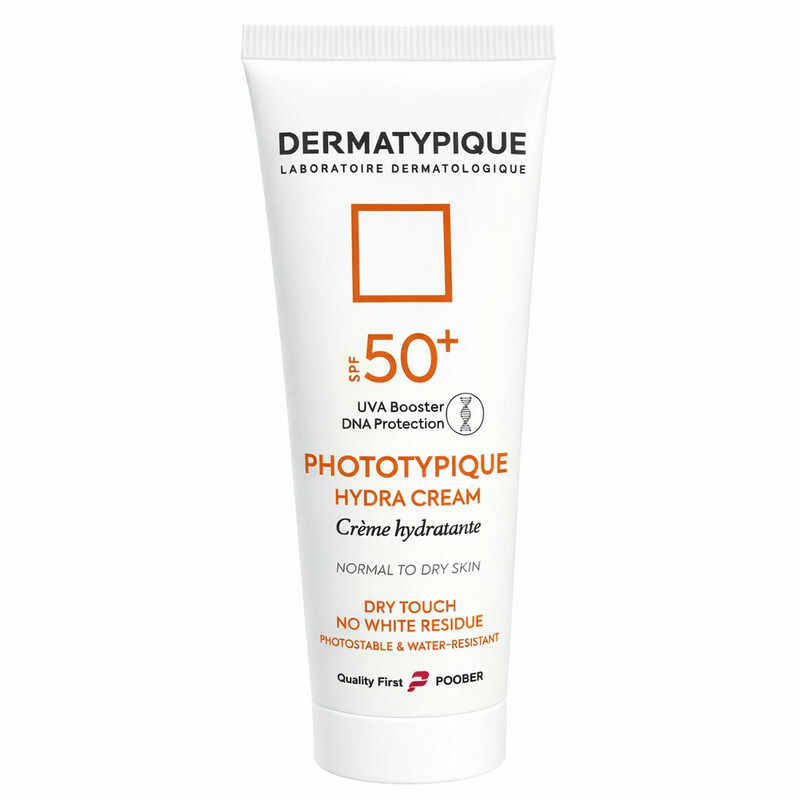 کرم ضدآفتاب بی‌رنگ دست صورت و بدن درماتیپیک SPF 50 مدل هیدرا محافظ UVA/UVB مناسب برای پوست خشک حجم ۵۰ میلی‌لیتر