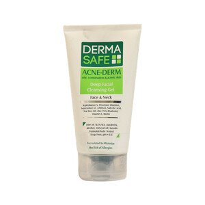 ژل شوینده صورت درماسیف سری Acne Derm مدل Deep Facial حجم ۱۵۰ میلی‌لیتر