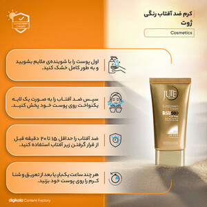 کرم ضدآفتاب رنگی ژوت مدل Cosmetics SPF50، مناسب پوست‌های چرب، حجم 40 میلی‌لیتر