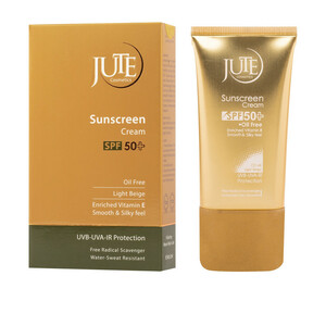 کرم ضد آفتاب رنگی ژوت، SPF 50، مناسب انواع پوست با تنالیته روشن و حجم 40 میلی‌لیتر، ضد آب، محافظت‌کننده در برابر اشعه‌های UVA و UVB، دارای فرمولاسیون فاقد چربی و ویتامین E، با ماندگاری 2 ساعته