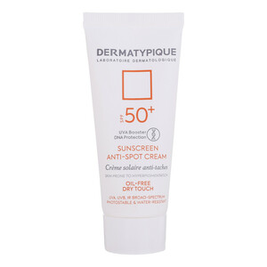 کرم ضدآفتاب بی‌رنگ درماتیپیک SPF50 مدل Anti spot مناسب انواع پوست، حجم 40 میلی‌لیتر