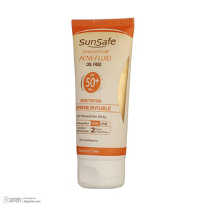 کرم ضدآفتاب بی‌رنگ سان‌سیف SPF50 مدل ACNE-FLUID مناسب پوست مختلط، حجم 50 میلی‌لیتر