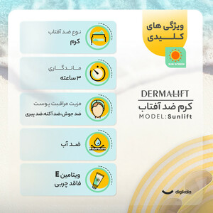 کرم ضد آفتاب رنگی درمالیفت مدل سانلیفت SPF 50 حاوی محافظ UVA و UVB، ضد آب، ضد پیری، ضد جوش و آکنه، مناسب پوست‌ چرب حجم 40 میلی‌لیتر ‌