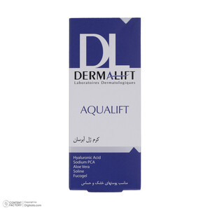 کرم ژل آبرسان صورت درمالیفت مدل AQUALIFT مناسب برای پوست‌های خشک و حساس حجم 50 میلی لیتر