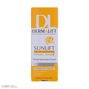 کرم ضدآفتاب درمالیفت مدل SPF50 پوست خشک 2، حجم 40 میلی‌لیتر