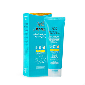 کرم ضدآفتاب رنگی سینره +SPF60 مدل 8411، مناسب پوست‌های چرب، حجم 50 میلی‌لیتر