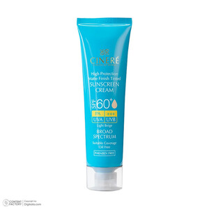 کرم ضدآفتاب رنگی سینره +SPF60 مدل 8411، مناسب پوست‌های چرب، حجم 50 میلی‌لیتر