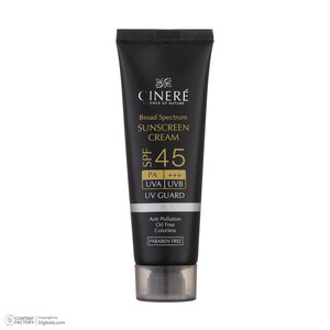 کرم ضدآفتاب آقايان SPF45 سینره، حجم 50 میلی‌لیتر